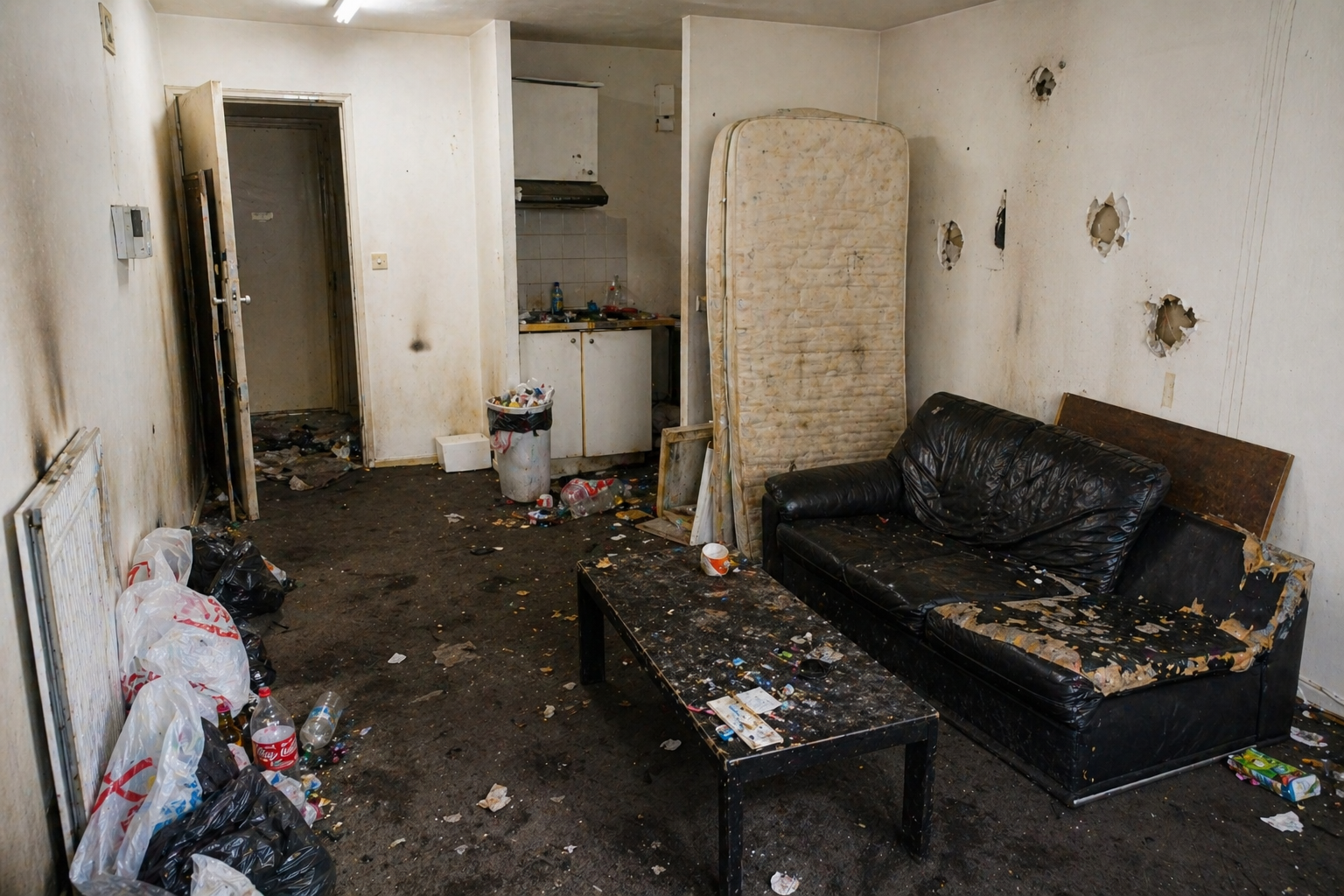 Avant — appartement d&eacute;grad&eacute; apr&egrave;s d&eacute;part locataire