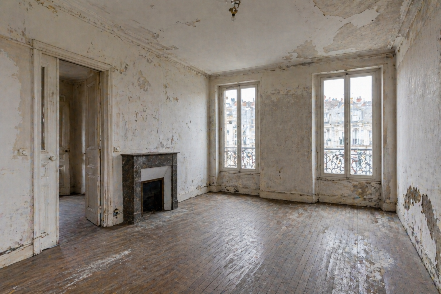 Avant — appartement d&eacute;grad&eacute; avant remise en &eacute;tat